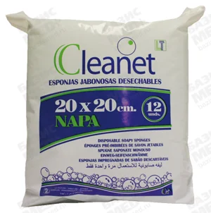 Губка одноразовая CLEANET, размер 20х20см, пенообразующая, одноразовая, коробка 900шт