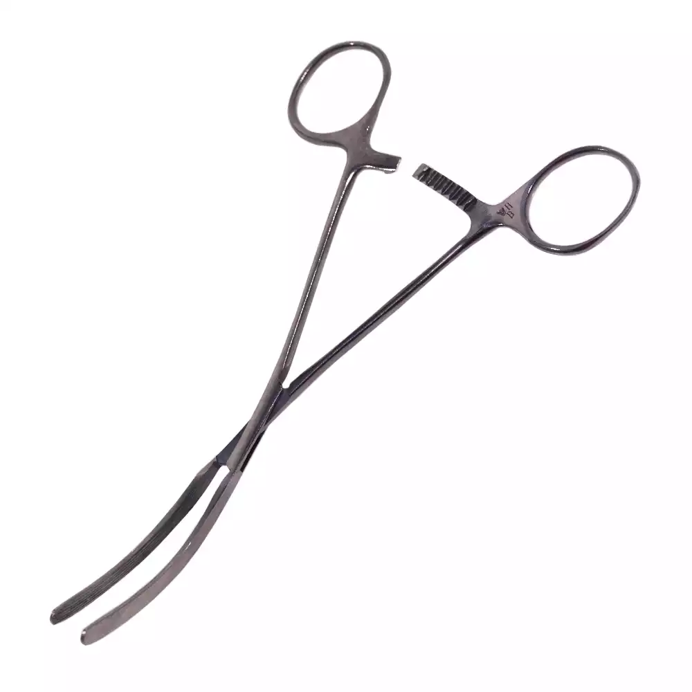 Зажим З-40-6т, эластичный кишечный, изогнутый, длина 161мм, для детей