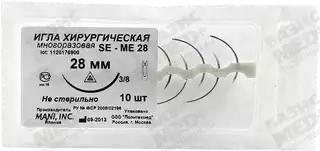 Игла хирургическая многоразовая режущая MANI SE-ME 28, 3/8 (0,78*28мм)