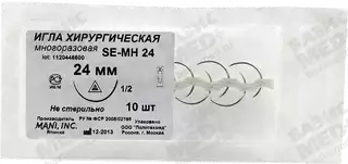 Игла хирургическая многоразовая режущая MANI SE-МН 24,изгиб 1/2 окружности (0,68*24мм)