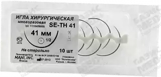 Игла хирургическая многоразовая колющая MANI SE-TH 41, 1/2 (d=0,98)