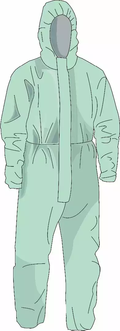 Комбинезон "Каспер" защитный влагонепроницаемый, материал СМС 50г/м2, размер 52-54, рукава на резинке, молния, нестерильный, голубой