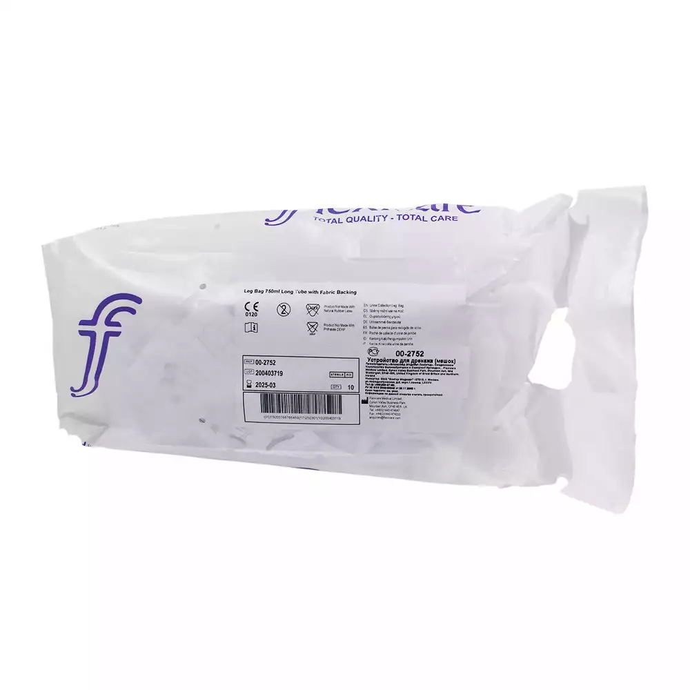 Мочеприемник ножной 750мл, с трубкой длиной 30см, стерильный