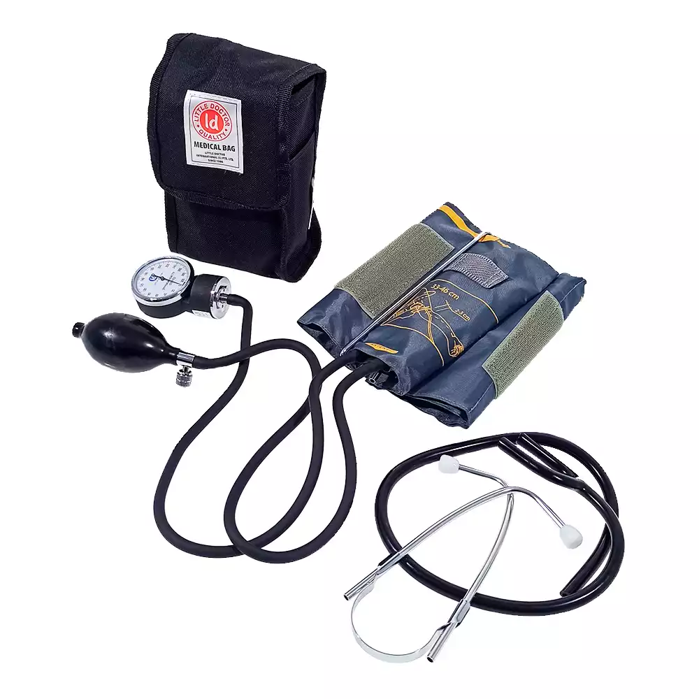 Тонометр LD-60 механический с увеличенной манжетой 33-46см и встроенным стетоскопом, с поверкой