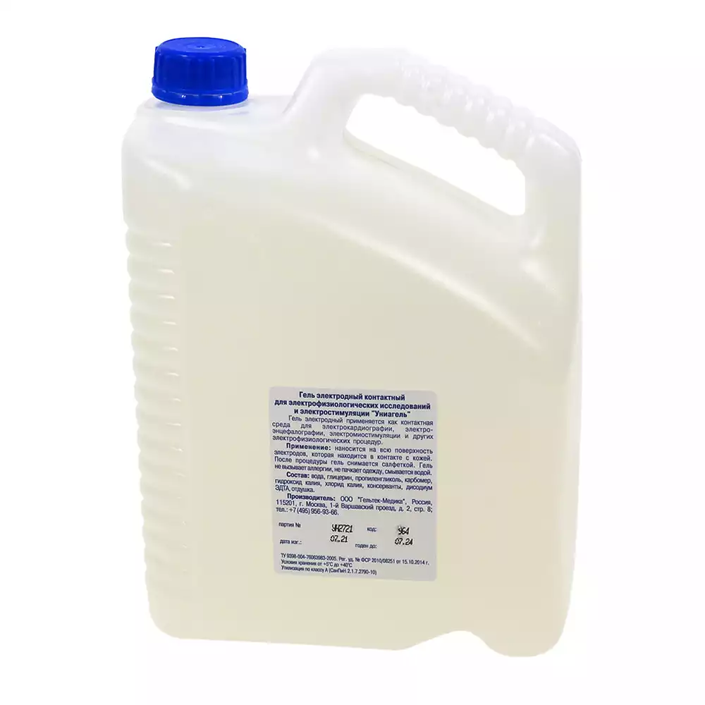 Гель УНИАГЕЛЬ, объем 5,0кг, для ЭКГ, РЭГ, ЭЭГ, ЭМГ