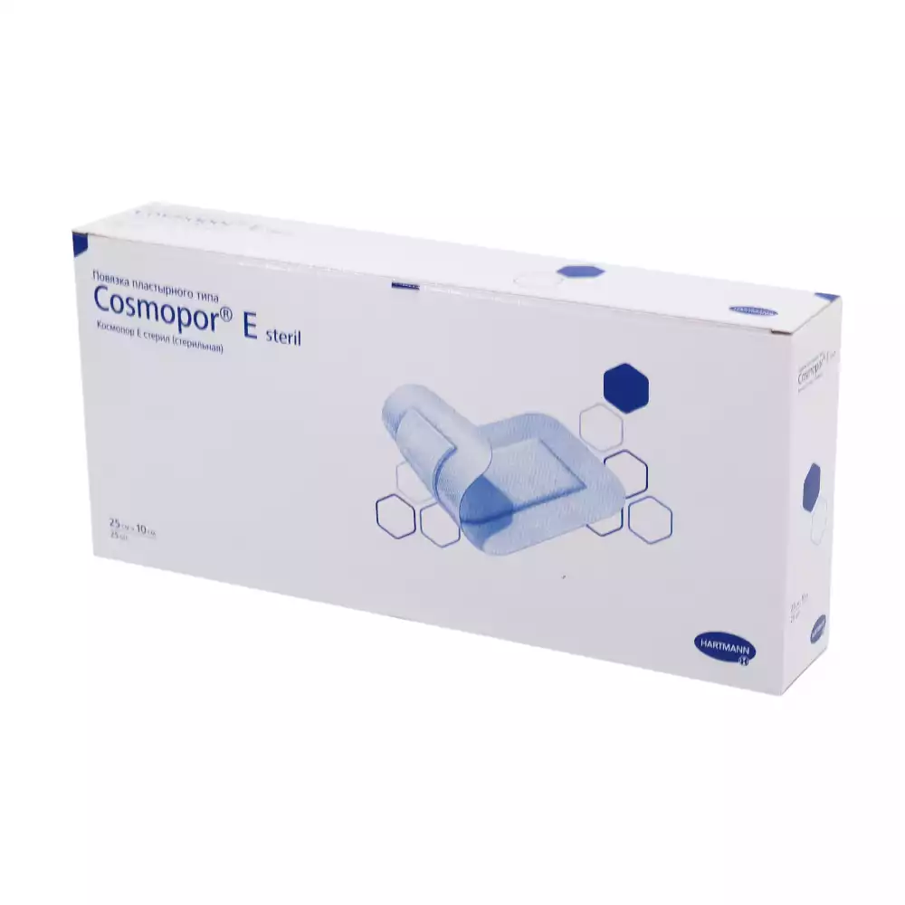 Повязка самоклеящаяся COSMOPOR E, послеоперационная стерильная, размер 25*10см, упаковка 25шт