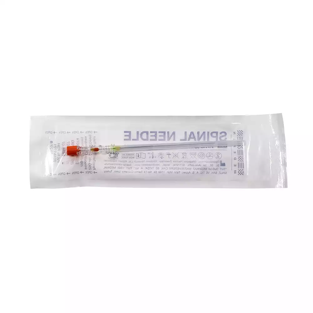 Игла спинальная Pencil Point 25G*4 (0,50*120мм), с проводником 20G×1⅓” (0.9×34мм), стерильная, оранжевая
