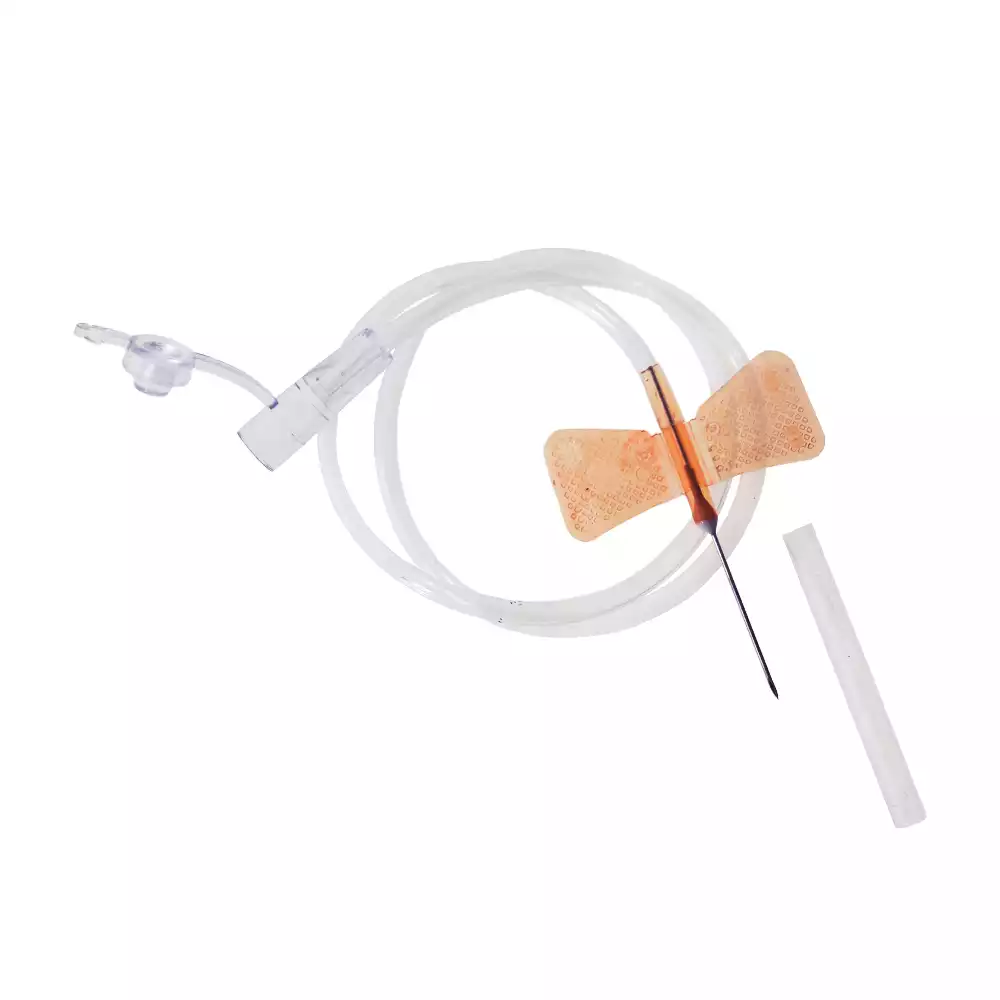 Устройство для вливания в малые вены: игла-бабочка (минивен) 25G (0,50*19мм), стерильная, оранжевая