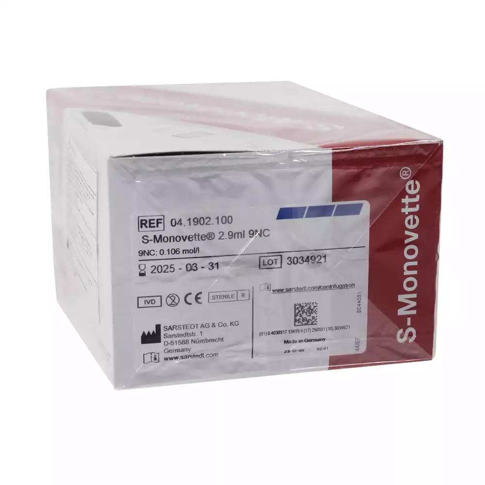 Пробирки S-Monovette 2,9мл, 65х13мм, цитрат натрия 04.1902.100