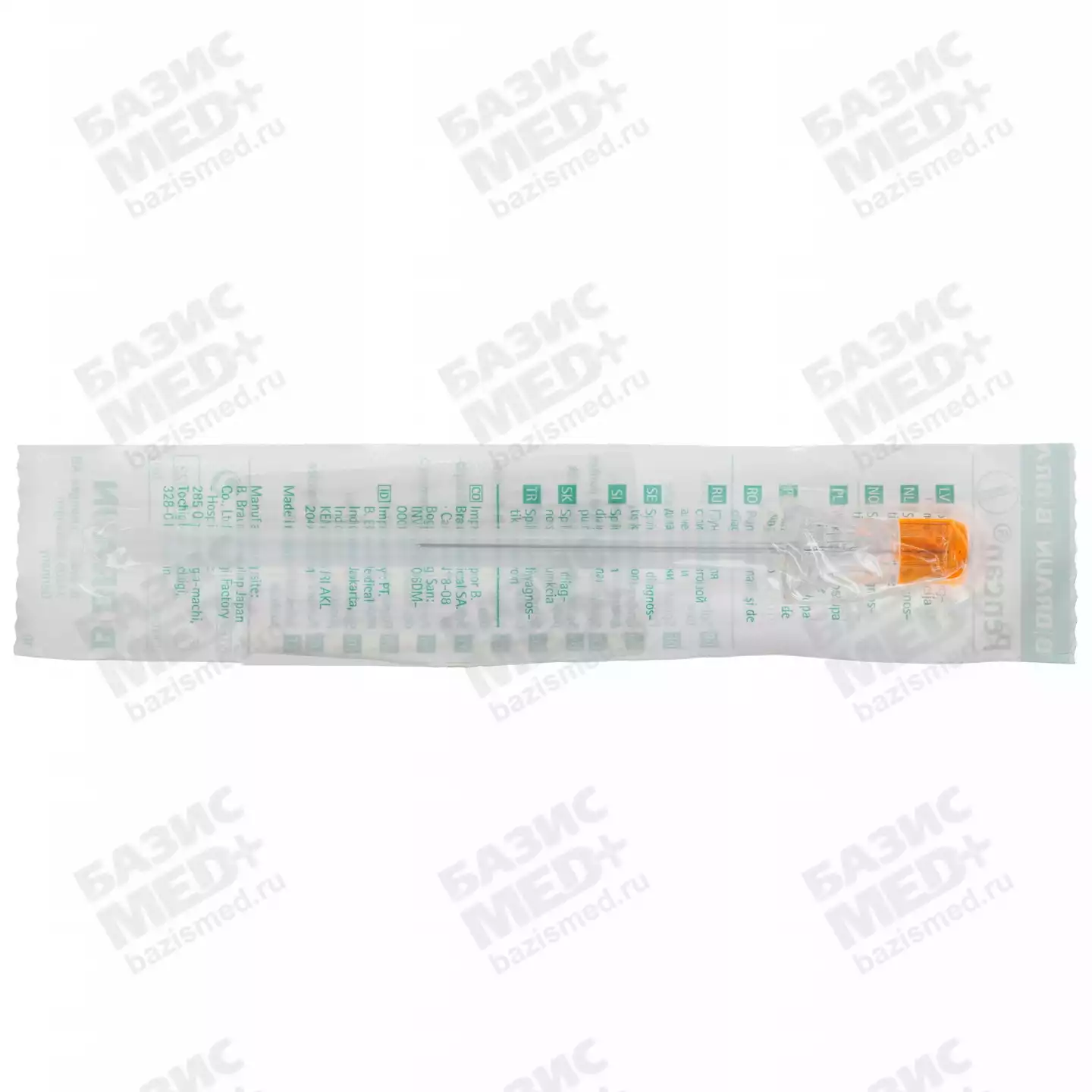 Игла спинальная Пенкан 25G (0,50*50мм), карандашная заточка, педиатрическая, со стилетом, новый павильон, стерильная, оранжевая