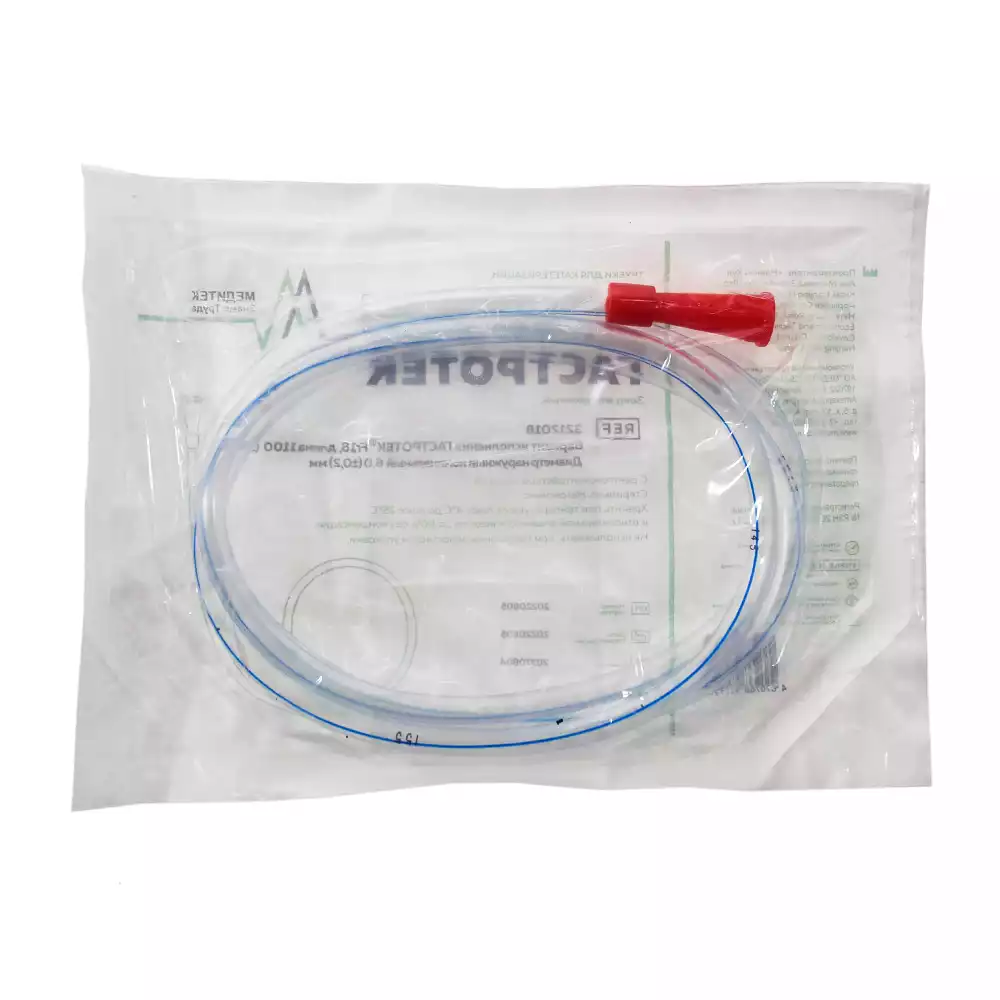 Зонд желудочный ГАСТРОТЕК CH-18, длина 110см, диаметр 4,5/6,0мм, стерильный, красный