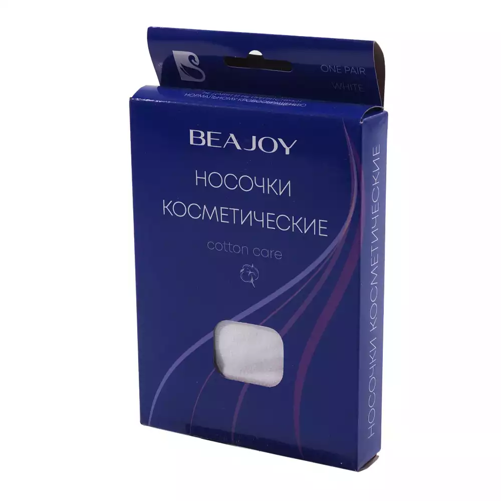 Бахилы (носочки) BEAJOY, материал Хлопок, размер M (40/42), 320*120мм, индивидуальная упаковка, белые