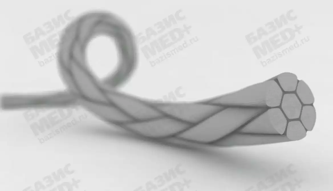 КАПРОГЕНТ® нить капроновая (полиамидная), плетеная, антимикробная с гентамицином, неокрашенная, USP 1 (МР4), 150 см, в упаковке 20 шт