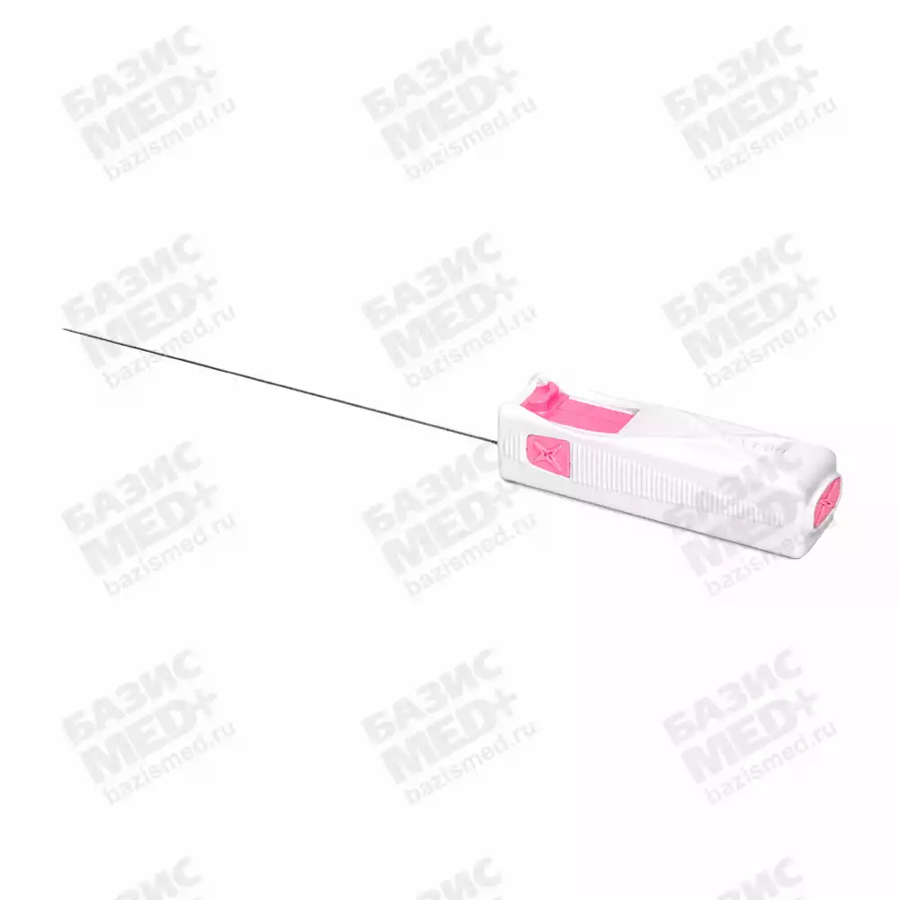 Система биопсийная MEDONE, игла 18G, 20см, стерильная одноразовая, цвет розовый