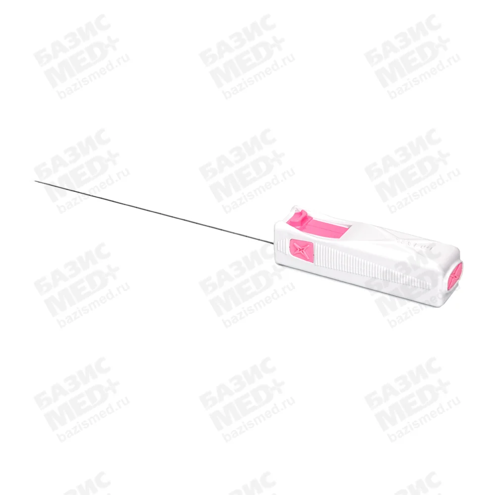 Система биопсийная MEDONE, игла 18G, 20см, стерильная одноразовая, цвет розовый
