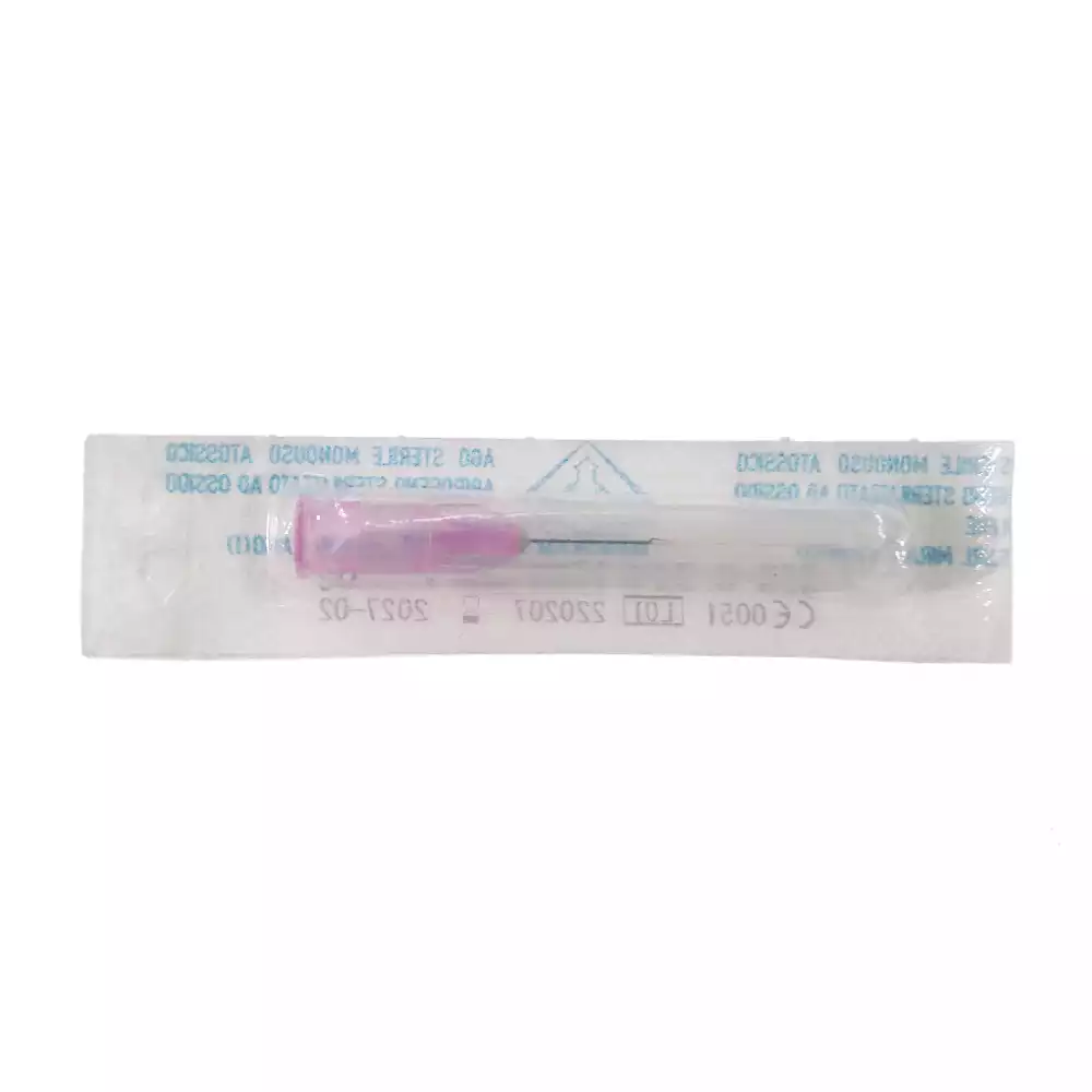 Игла для микроинъекций MESORAM, размер 32G (0,23*12мм), стерильная, розовая