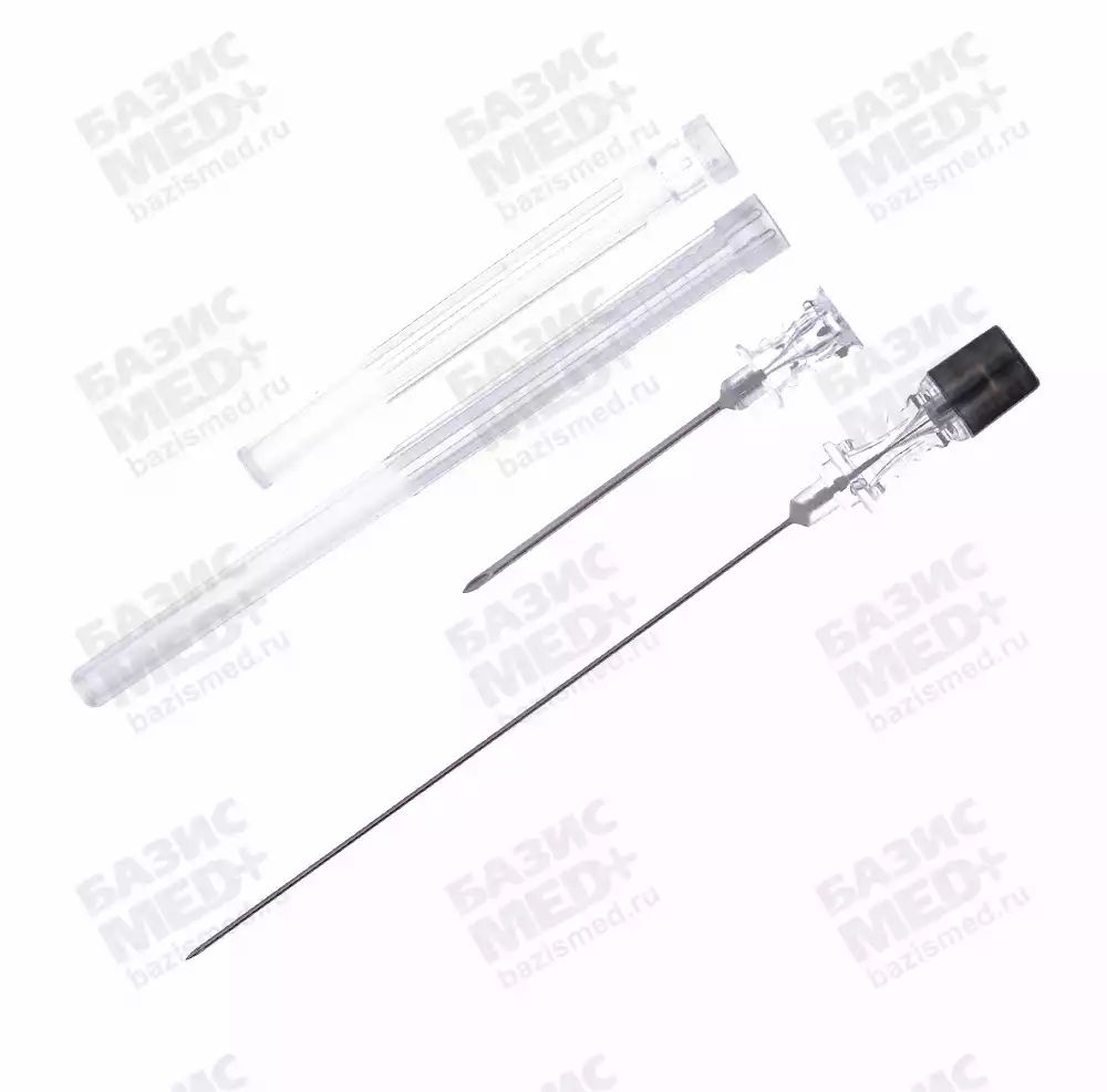 Игла спинальная Pencil Point 22G (0,7х90мм), с проводником, стерильная, черная