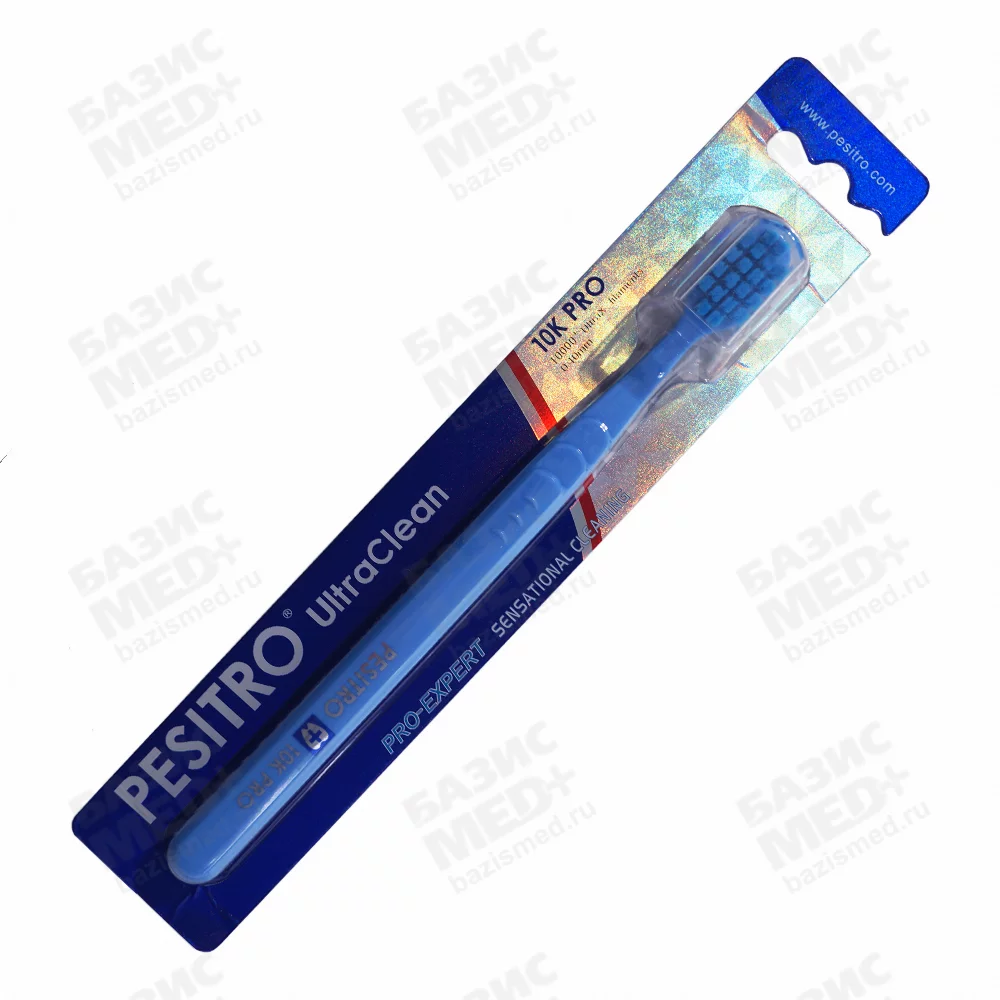 Щетка зубная PESITRO 10K PRO Ultra soft, с полипропиленовой ручкой, щетина полиэстер, супер мягкая