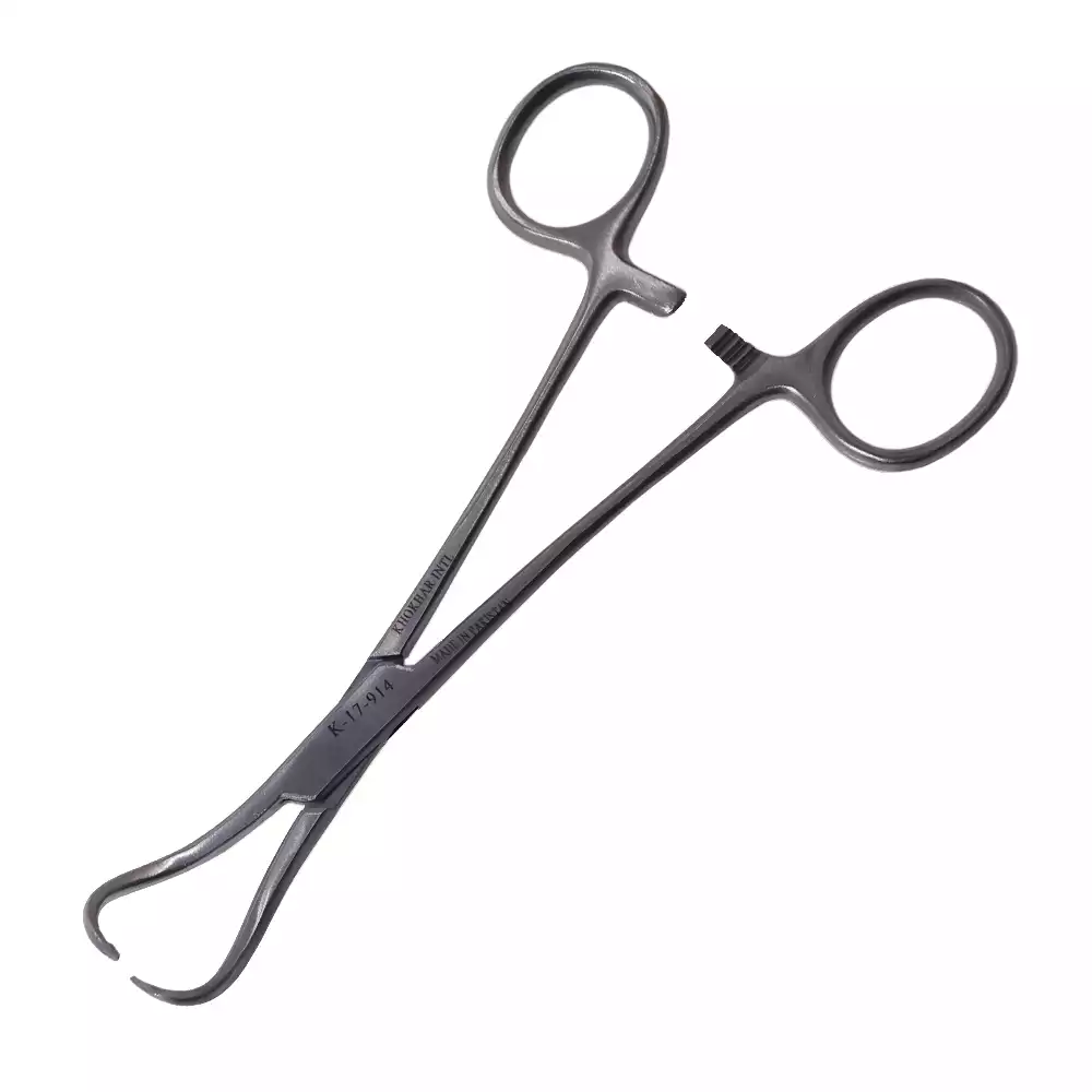 Зажим (Цапка) К-17-914, с кремальерой для операционного белья, длина 150мм, аналог З-39