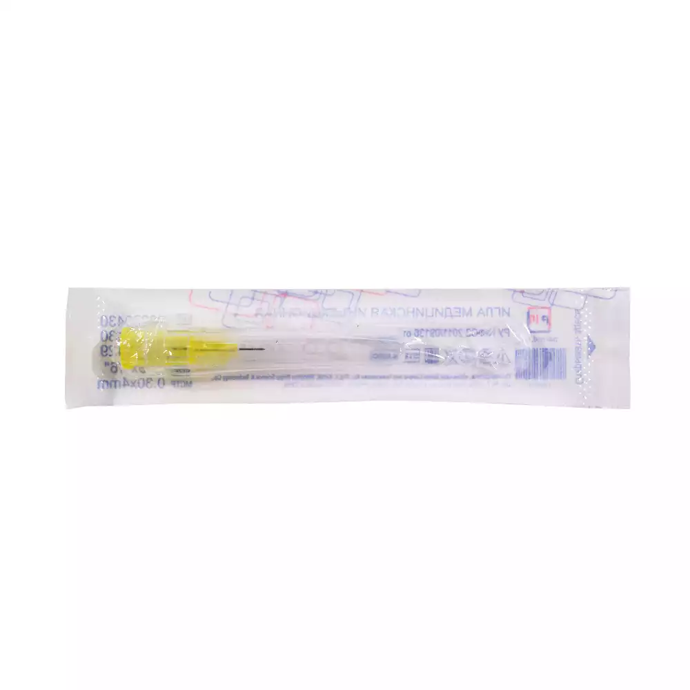 Игла для микроинъекций, размер 30G*1/6 (0,30*4мм), стерильная, желтая