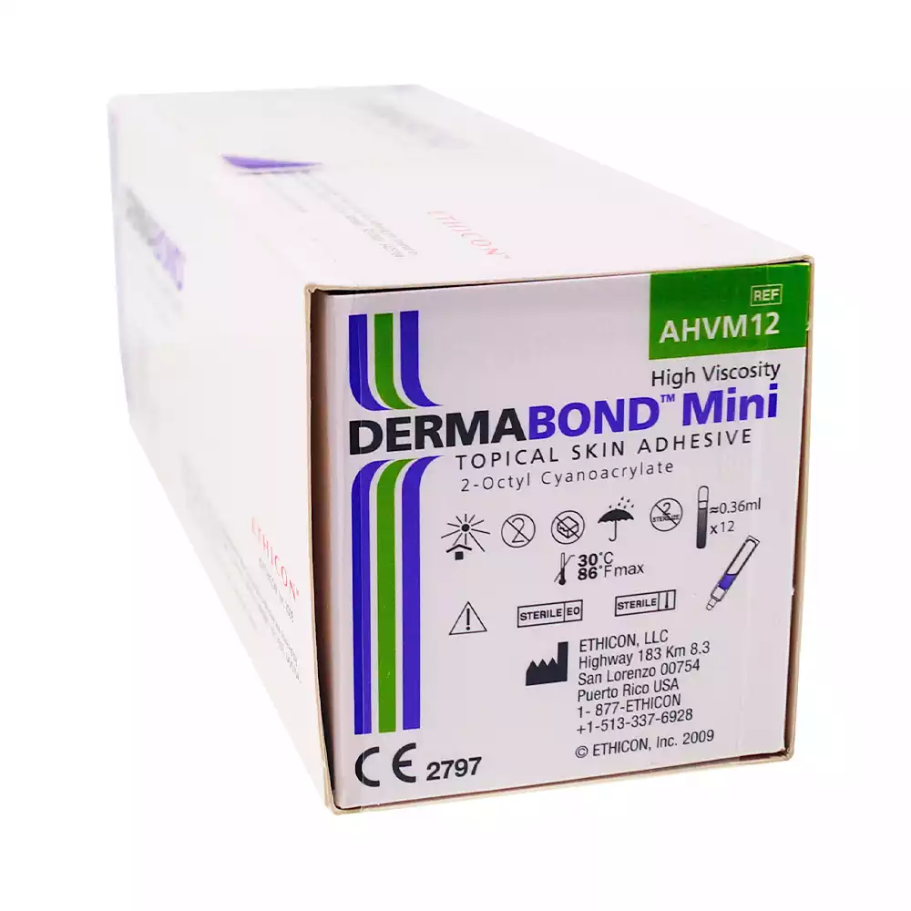 Клей кожный DERMABOND высоковязкий МИНИ, объем 0,36 мл, упаковка 12шт, AHVM12 (только под запрос Клиник)