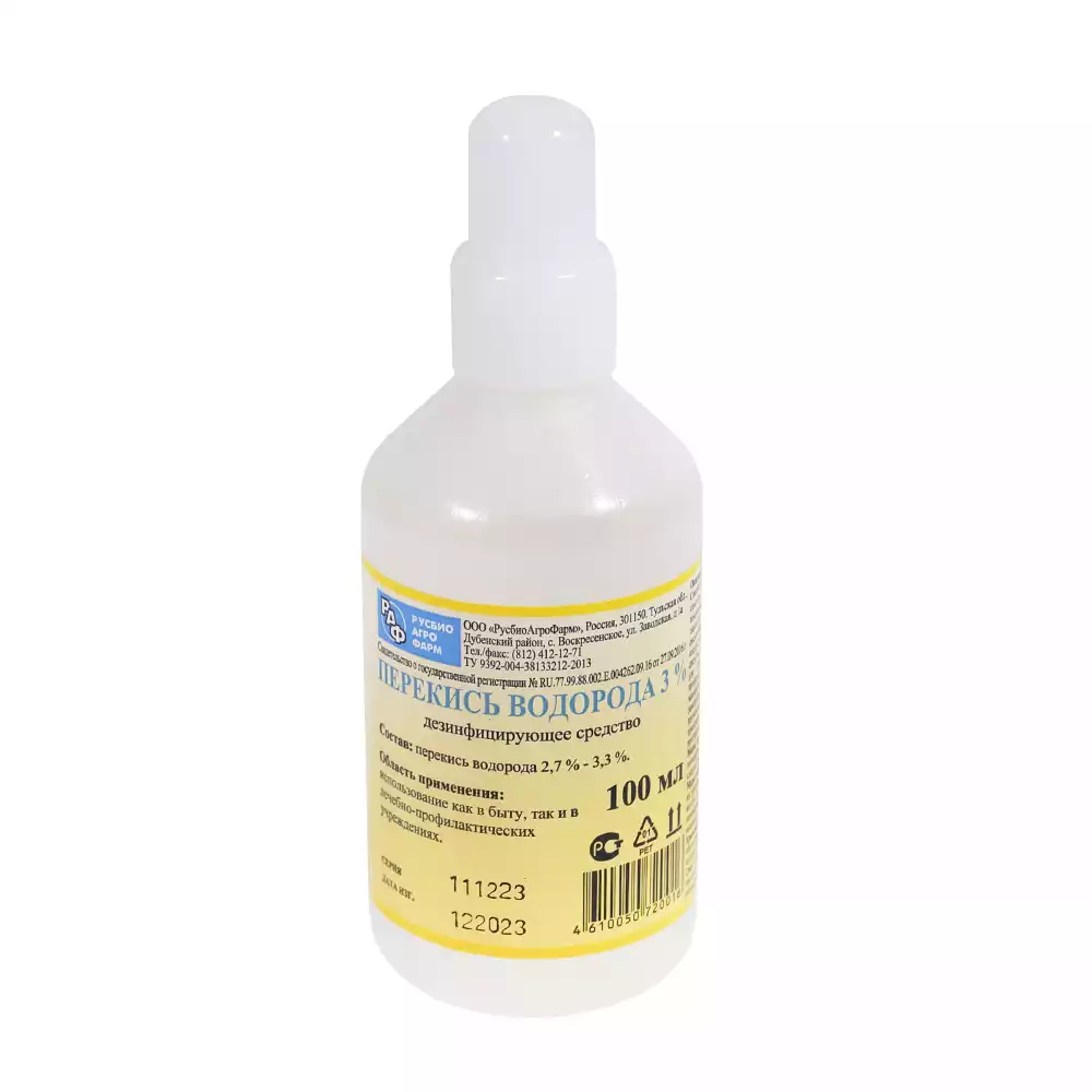 Перекись водорода 3% 100мл раствор