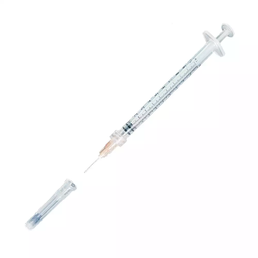 Шприц PARAMED 1,0мл инсулиновый, 3-х компонентный, игла 26G*1 1/2 (0,45*12мм), косметологическая игла, соединение Луер Лок, стерильный