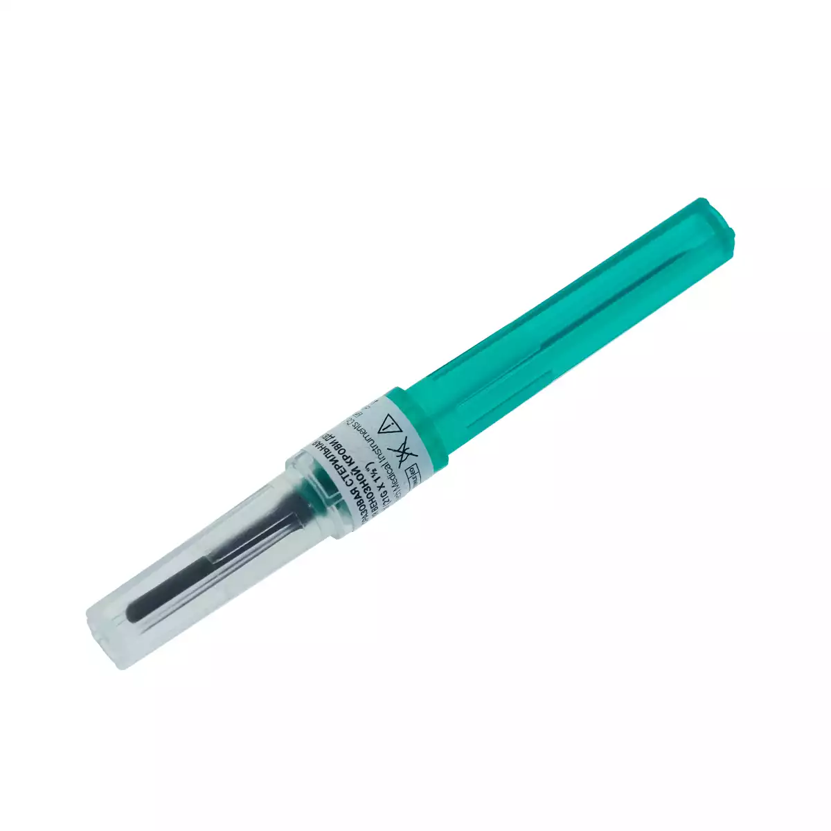 Игла двусторонняя для забора крови Weihai Optech, размер 21G (0,8х38мм), (зеленый колпачок)