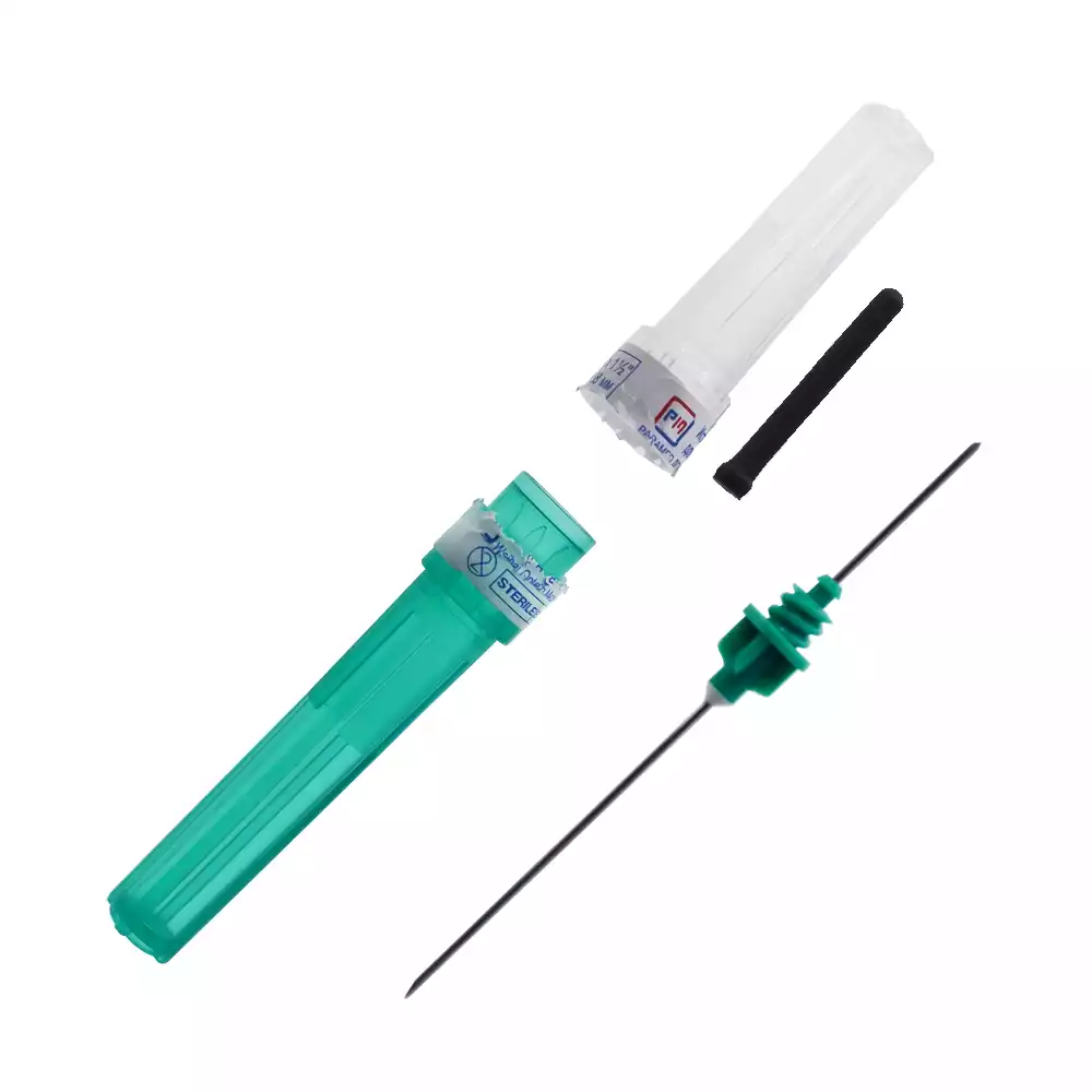Игла двусторонняя для забора крови Weihai Optech, размер 21G (0,8х38мм), (зеленый колпачок)