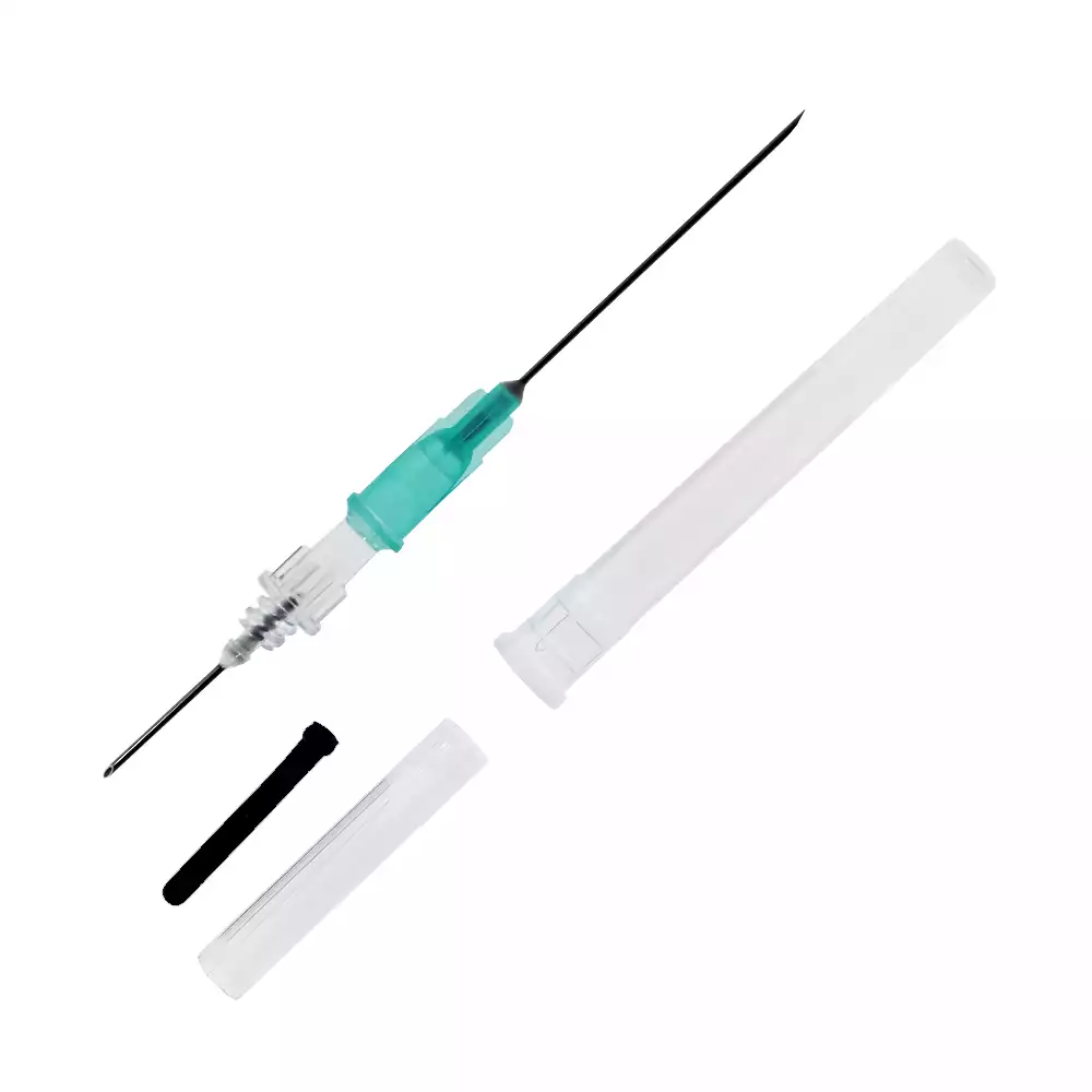 Игла 2-сторонняя 21G*1 1/2 (0,8*38мм), с визуальной камерой Visiblle, цвет зелёный