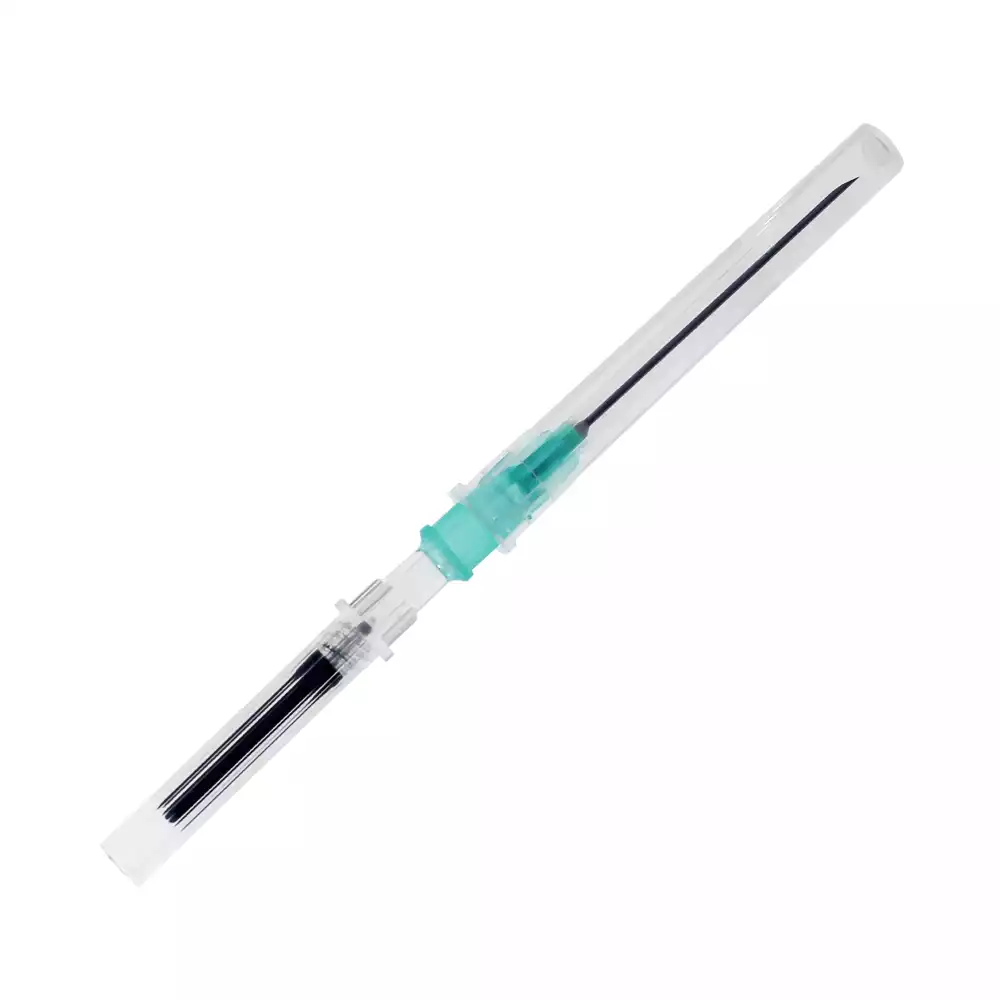 Игла 2-сторонняя 21G*1 1/2 (0,8*38мм), с визуальной камерой Visiblle, цвет зелёный