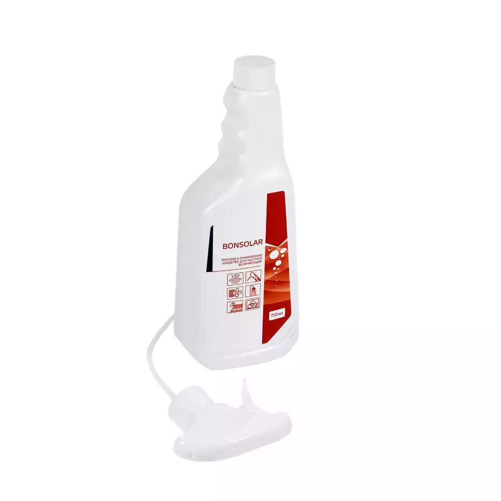 Бонсолар, объем 0,75л, дезинфицирующее средство готовое к применению (твердый флакон с насос-дозатором)