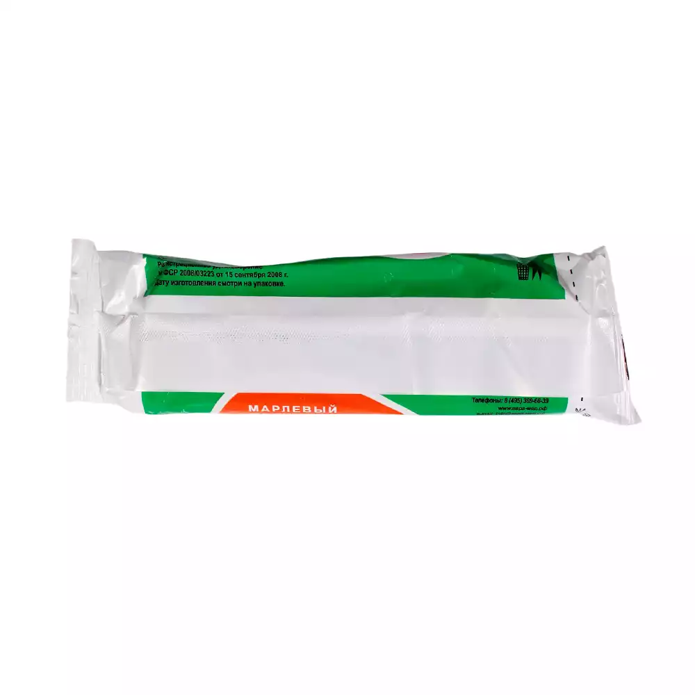 Бинт марлевый, размер 7*14см, плотность 32г/м2, нестерильный, индивидуальная упаковка