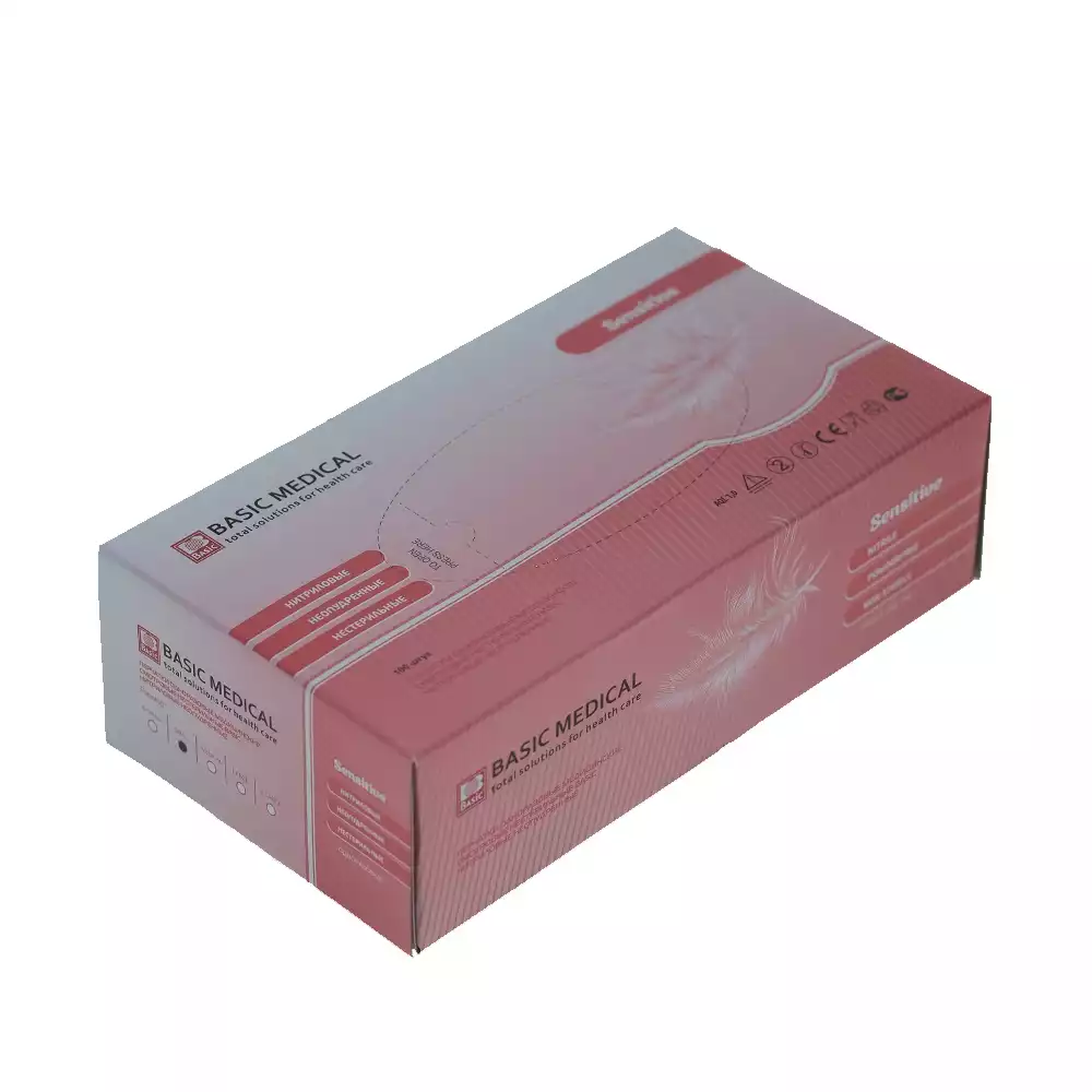 Перчатки Basic Pink, размер S, нитриловые, вес 7,0 г/пара, неопудренные, текстурированные на пальцах, нестерильные, цвет розовый, упаковка 50 пар