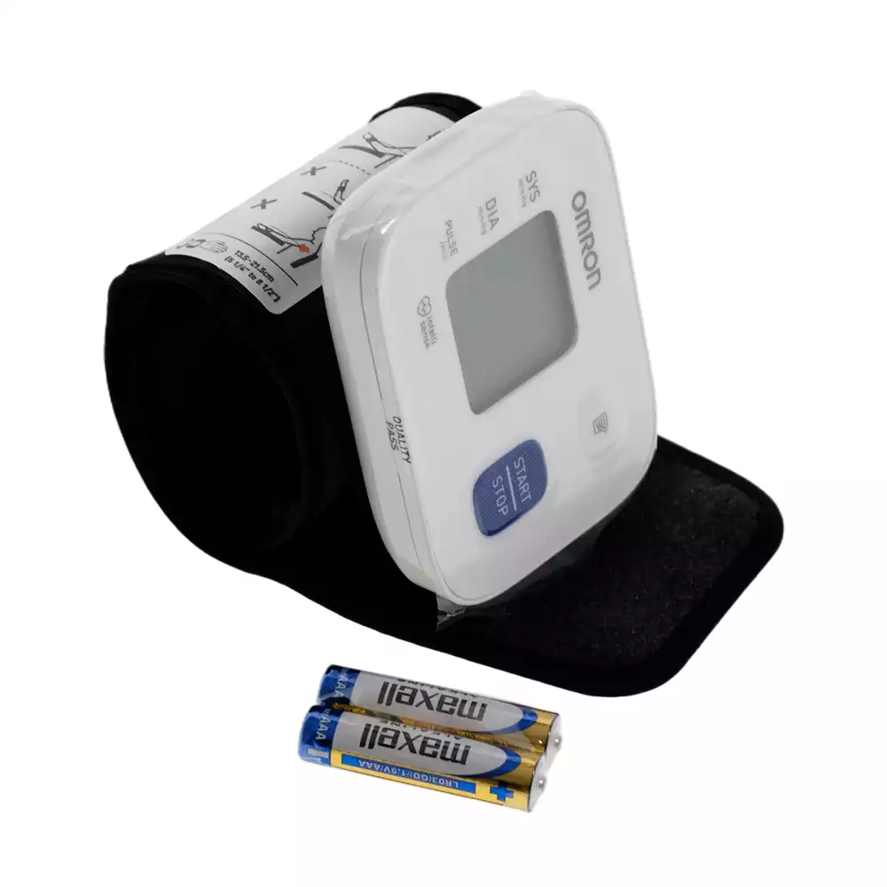 Тонометр OMRON RS2, модель HEM-6121-RU, на запястье, манжета 13,5-21,5см
