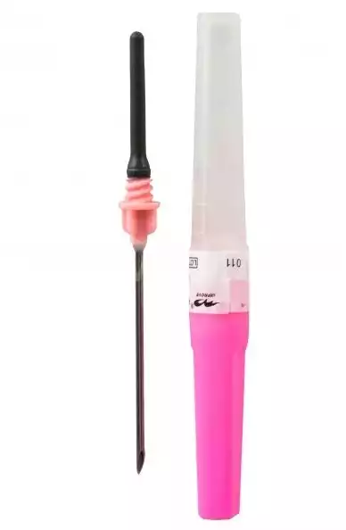 Игла двусторонняя для забора крови 18G, размер 1,2х38 мм (розовый колпачок) Синло