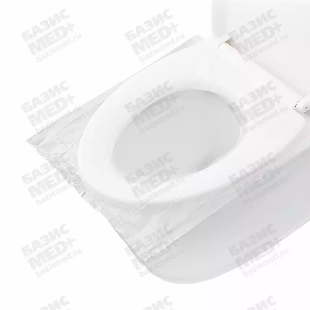 Покрытие защитное на сидение унитаза, матерал - полиэтилен, размер 40*50см, упаковка 50шт