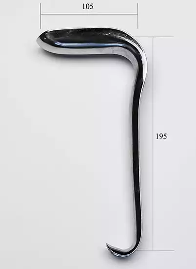 Зеркало влагалищное по Симсу, №4 длина 195мм, длина рабочей части 105мм, ширина 32мм, из нержавеющей стали