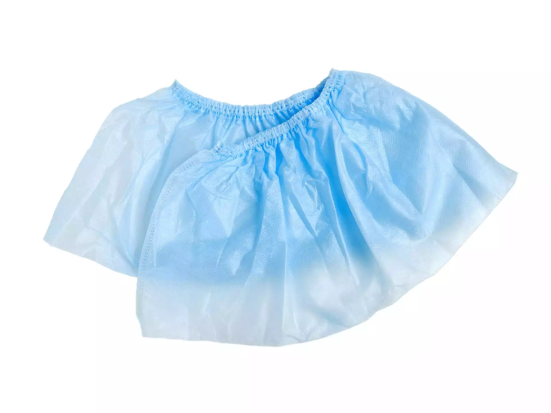 Бахилы низкие, высота 16см, на резинке материал спанбонд 25г/м2,  нестерильные, голубые