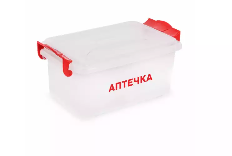 Контейнер "Аптечка" прямоугольный с ручками 2,5л