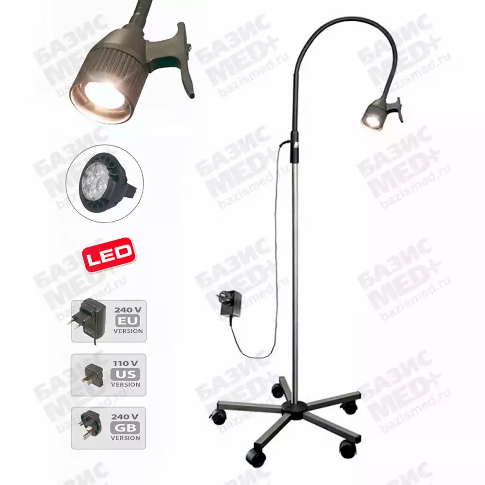 Светильник медицинский передвижной Masterlight LED (источник света - светодиоды, освещенность - 7500 Люкс, цветовая температура - 3000 К, рабочее поле - 100 мм)