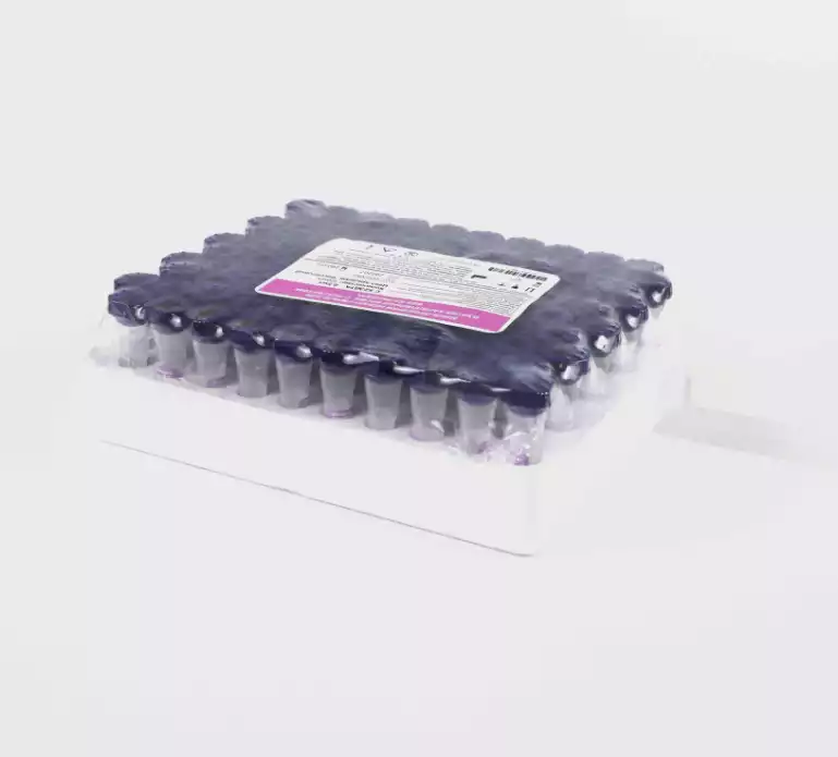 Микропробирка для забора крови с крышкой, наклейкой (ЭДТА К3), объем пробирки 0,5 мл. Объем забираемой крови 0,5 мл