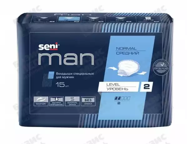 Вкладыши урологические для мужчин SENI MAN в размерах:normal level 2