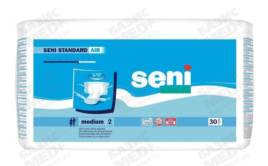 Подгузники для взрослых Seni Standard Air medium, 30 шт