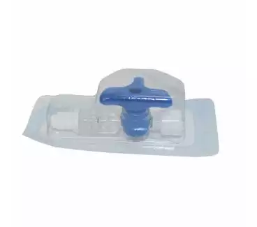 Переходник (краник) трехходовой KD-Flex для инфузионных магистралей (синий), тип наконечника Луер слип 360º