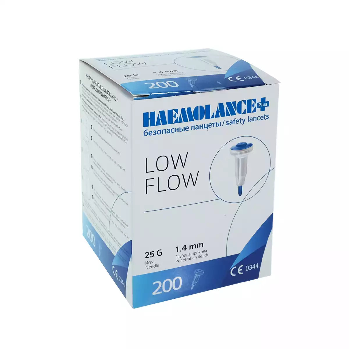 Ланцет автоматический Haemolance Plus Low Flow, игла 25G (0,53 мм), глубина прокола 1,4 мм