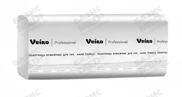 Полотенца бумажные Veiro Professional Lite, Z-сложения, 1-слойные, 20,5х22,5 см, 200 листов, белые