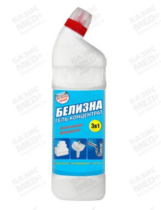 Средство концентрированное для отбеливания, дезинфекции и уборки 1л БЕЛИЗНА, гель