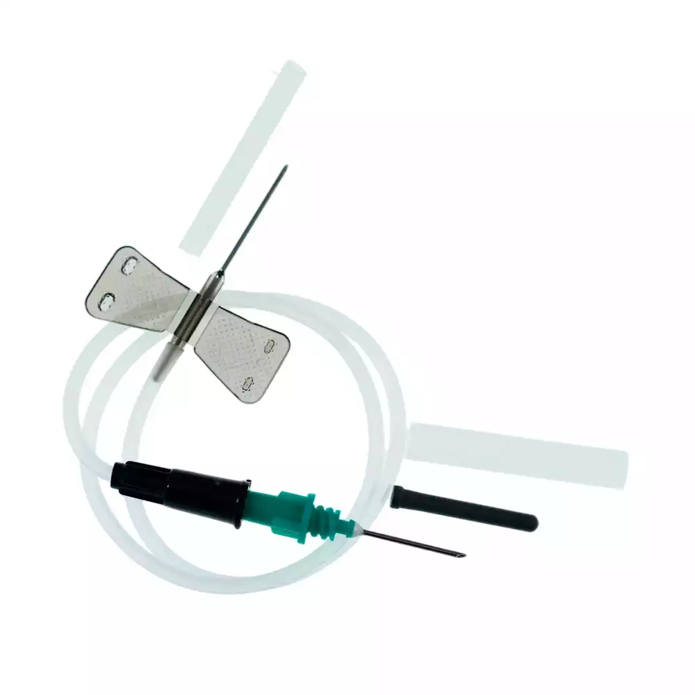 Игла-бабочка Weihai с луер-адаптером, 22G (0,7х19мм), стерильная, черная