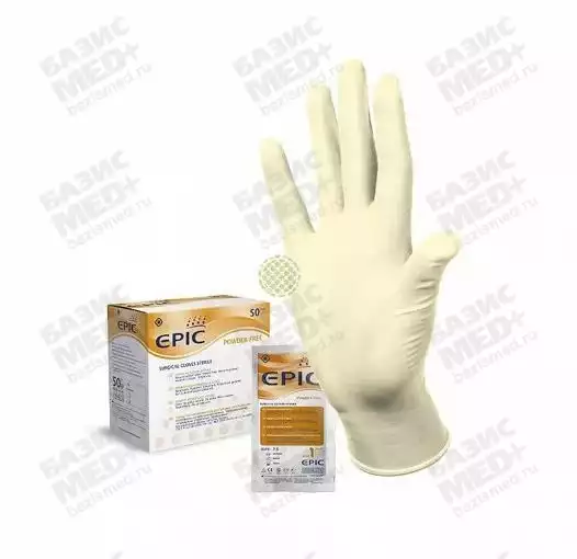 Перчатки EPIC (RU) хир. стер. латекс. неопудр,гладкие (8,5) МК(нов)